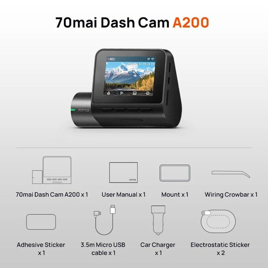 70 Mai Dash Cam A200 Front Camera | Dual Channel Recording